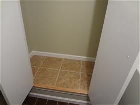 Tile floor in closet: 