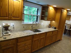 Side section of kitchen - cabinets & bar sink: 